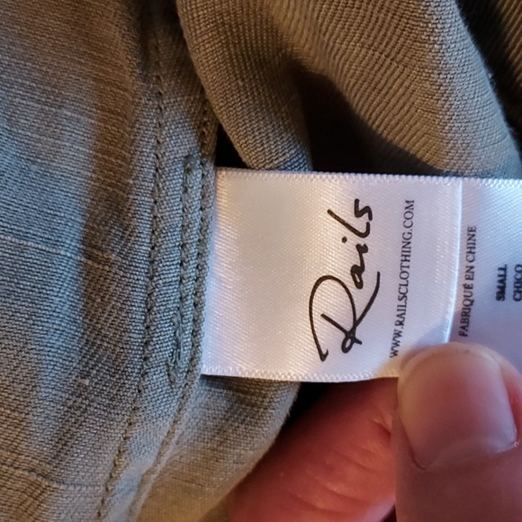 Rails Women's Sage Collins Jacket Militay Tencel Linen Zipper Snaps Draw… - Picture 7 of 11